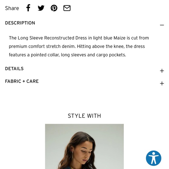 NWT Hudson Long Sleeve Reconstructed Dress - Picture 5 of 5